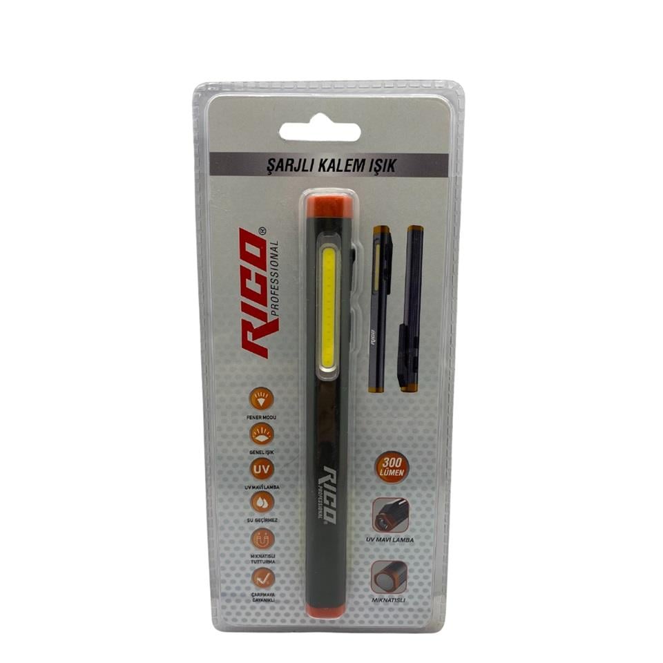 RICO 3.7V EL FENERİ LEDLİ MIKNATISLI KALEM TİP ŞARJLI (UZUN)