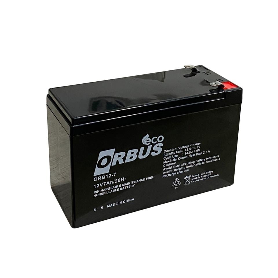 ORBUS 12V 7 AH AKÜ KURU TİP (KÜÇÜK FİŞLİ) (150*65*90) (1.95 KG) TSE'Lİ