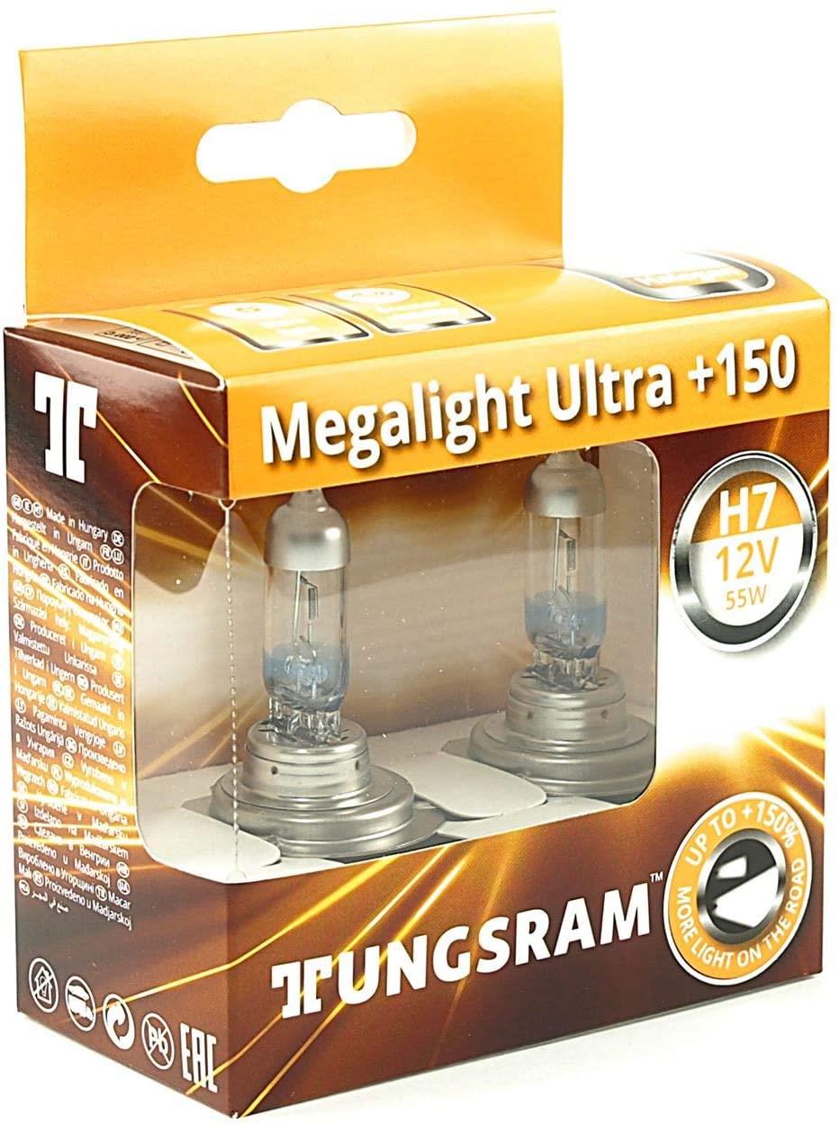 TUNGSRAM 12V H7 AMPUL 55W +%150 FAZLA IŞIK MEGALIGHT ULTRA (2 AD)