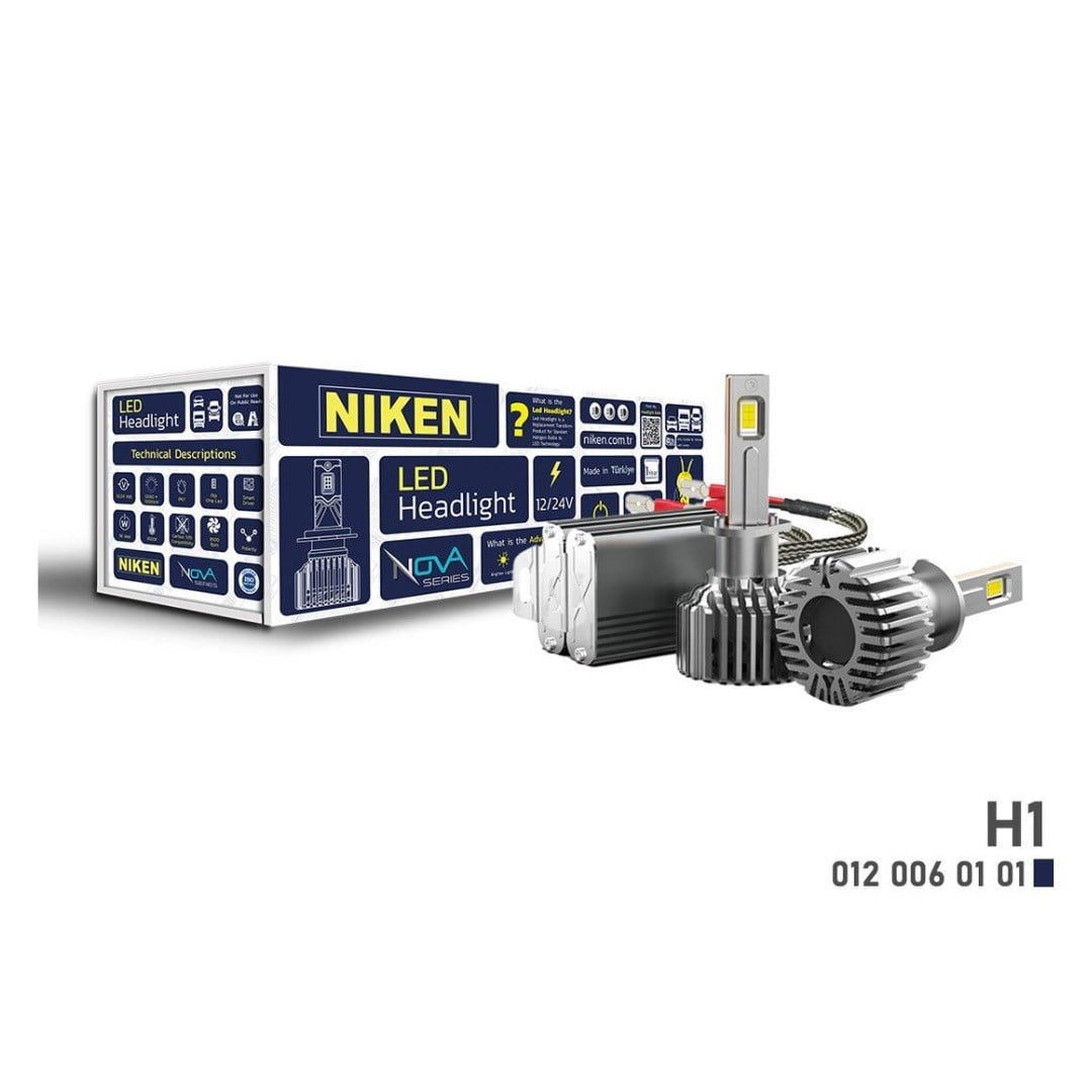 NIKEN 12V H1 CSP LED XENON FAR AMPUL SETİ 6500K 24000 LÜMEN 90W CANBUS NOVA SERİSİ