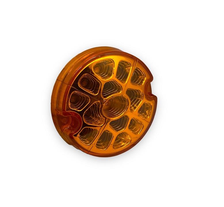 12V-24V SİNYAL LAMBASI (17 LEDLİ) YUVARLAK SARI (95 MM)