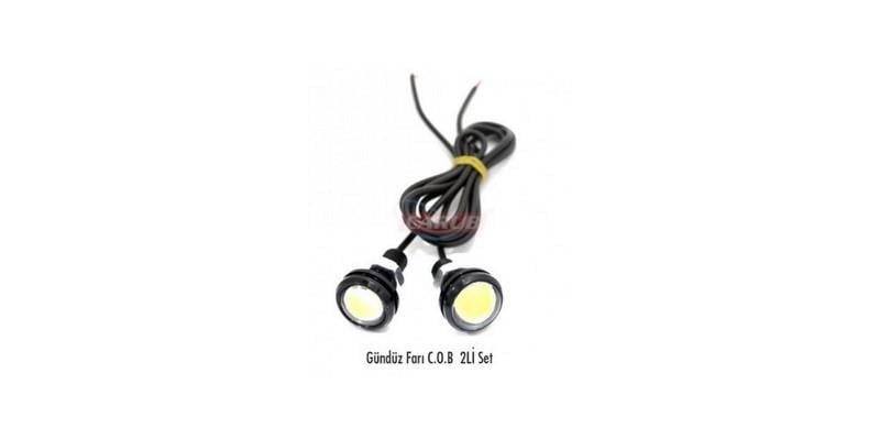 12V GÜNDÜZ SÜRÜŞ LEDİ YUVARLAK TEK LEDLİ CIVATALI (MERCEKLİ) (22 MM) (2 AD)