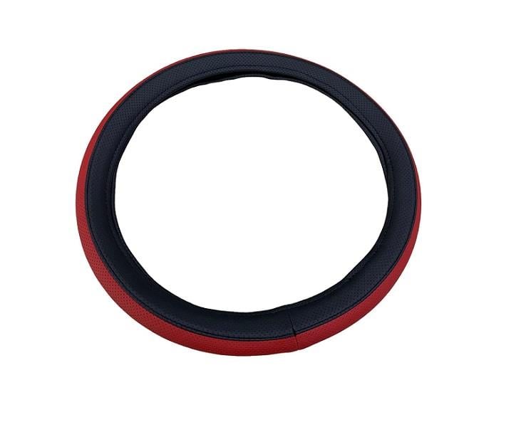 DİREKSİYON KILIFI SİYAH-KIRMIZI (SUNİ DERİ) (38-40 CM)