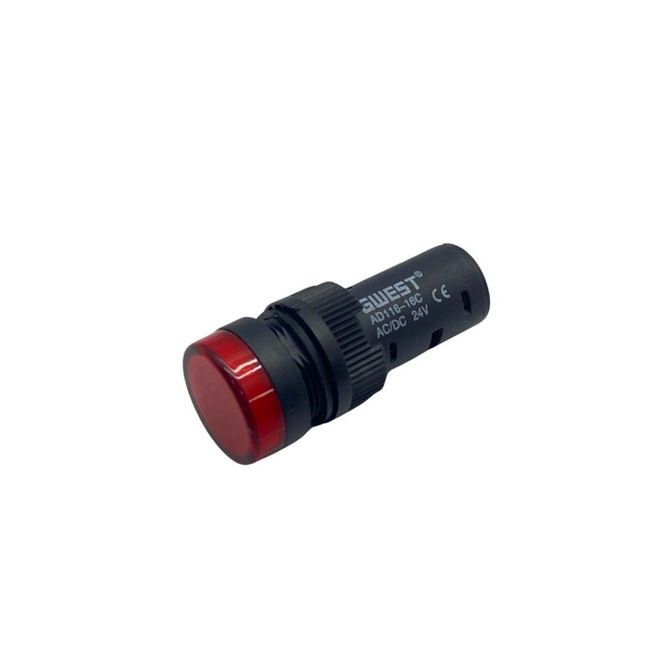 24V GÖZ LAMBASI LEDLİ UNIVERSAL KIRMIZI (19 MM)