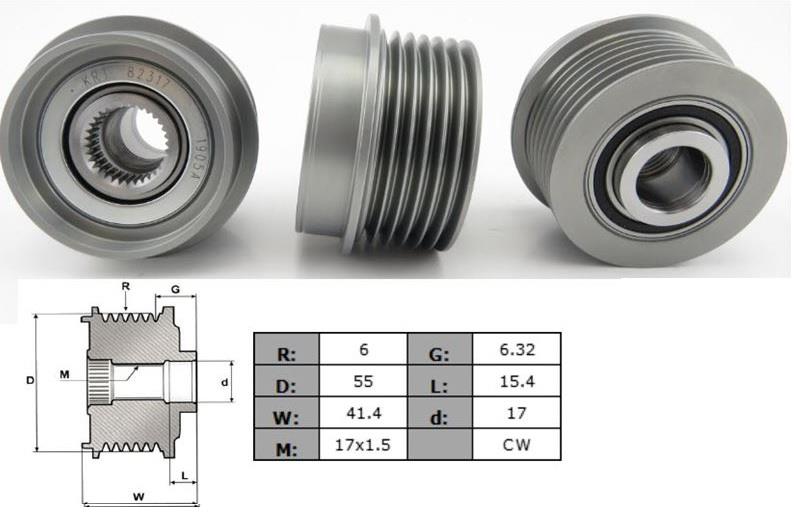 ALTERNATÖR KASNAK RULMANLI 6-KANAL TOYOTA BENZİNLİ