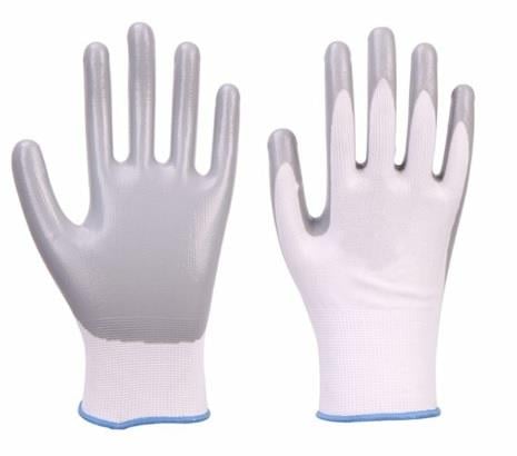 SGS NITRIL ELDİVEN BEYAZ-GRİ NO:9 (1 ÇİFT)