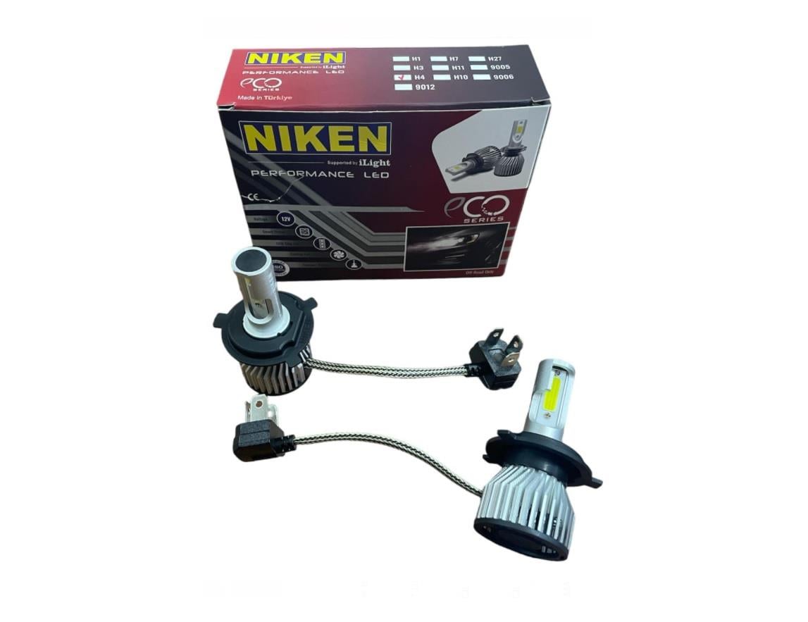 NIKEN 12V H4 DOP LED XENON FAR AMPUL SETİ 6500K 8000 LÜMEN ECO