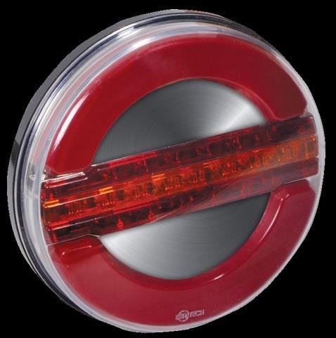 12V-24V STOP LAMBASI YUVARLAK NEON LED 3 FONKSİYONLU KIRMIZI-SARI KABLOLU (140*60 MM)