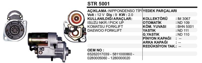 12V MARŞ MOTORU NIPPON DENSO TİPİ 9 DİŞ 2 KW