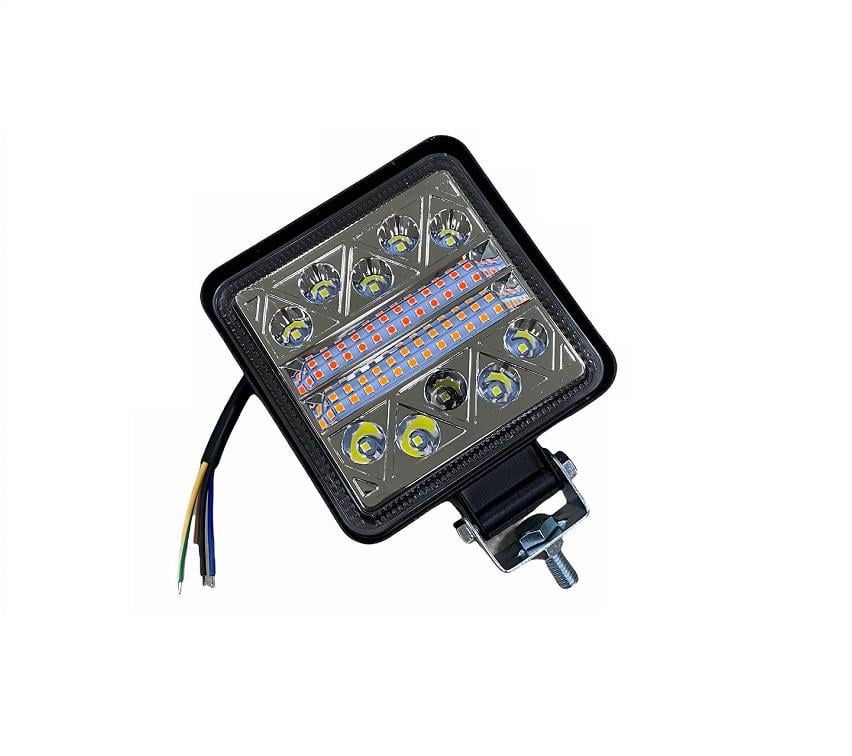 10V-30V LED LAMBA OFF-ROAD LEDLİ KARE KIRMIZI-SARI-BEYAZ (106*106*25 MM)