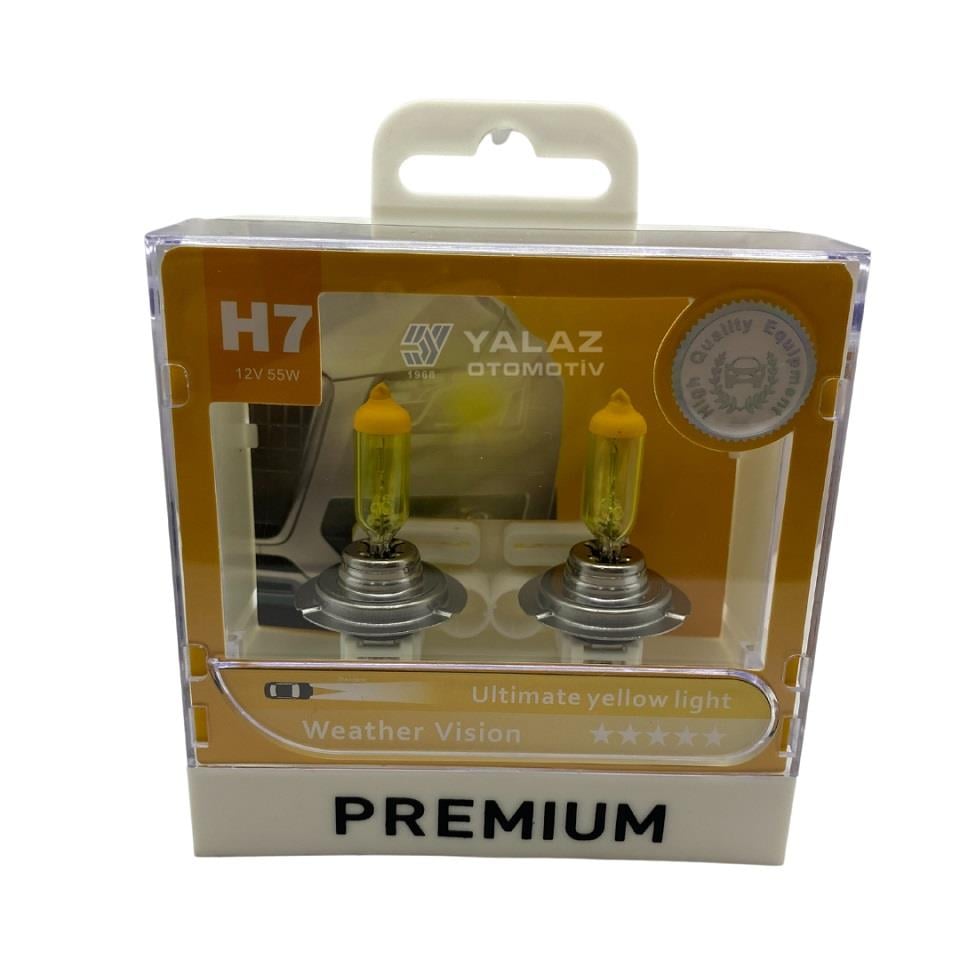 PREMIUM 12V H7 AMPUL 55W ULTIMATE YELLOW 3000K (SARI) (2 AD)