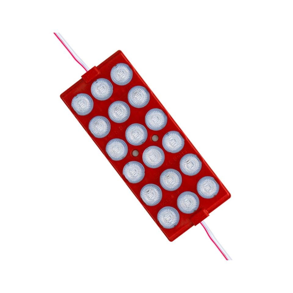 12V MODUL LAMBA 18-LEDLİ (CAMLI) KABLOLU KIRMIZI (137*57 MM)