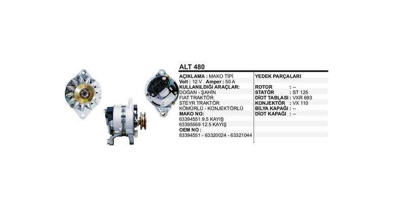 12V ALTERNATÖR DİNAMO MAKO TİPİ YM 45 A FIAT TRAKTÖR