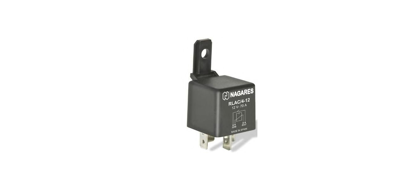 NAGARES 12V RÖLE 4 UÇLU 70 A (2 UÇ KÜÇÜK / 2 UÇ BÜYÜK) (6.3 MM / 9.5 MM)