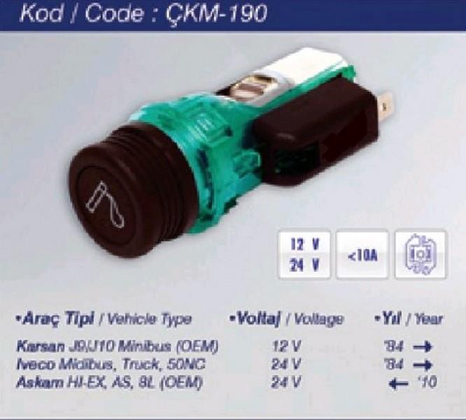 ÜSTÜN 12V ÇAKMAK KOMPLE (SOKETLİ 2 FİŞ) OTOKAR/KARSAN
