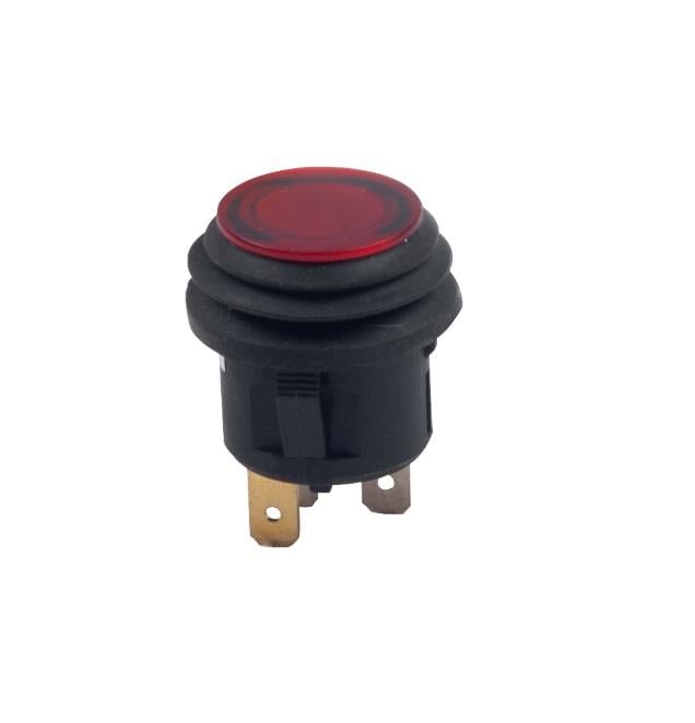 12V BUTON PLS (KALICI) (ON/OFF) (3 FİŞLİ) (20 MM) (KÖRÜKLÜ) KIRMIZI