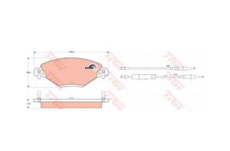TRW ÖN FREN BALATASI (İKAZ KABLOLU) CITROEN C5 2001 >