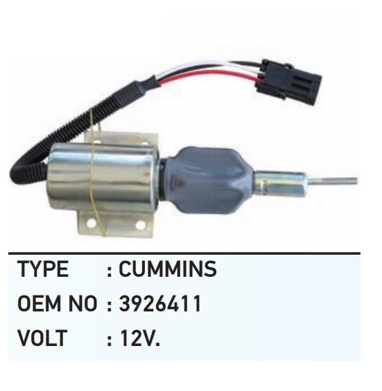 12V STOP SELENOİDİ AYAKLI (MAFSALLI) (SOKETLİ)