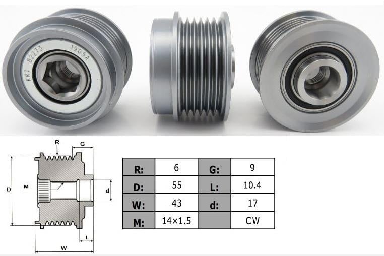 ALTERNATÖR KASNAK RULMANLI 6-KANAL TOYOTA AURIS/AVENSİS/COROLLA-JEEP CHEROKEE