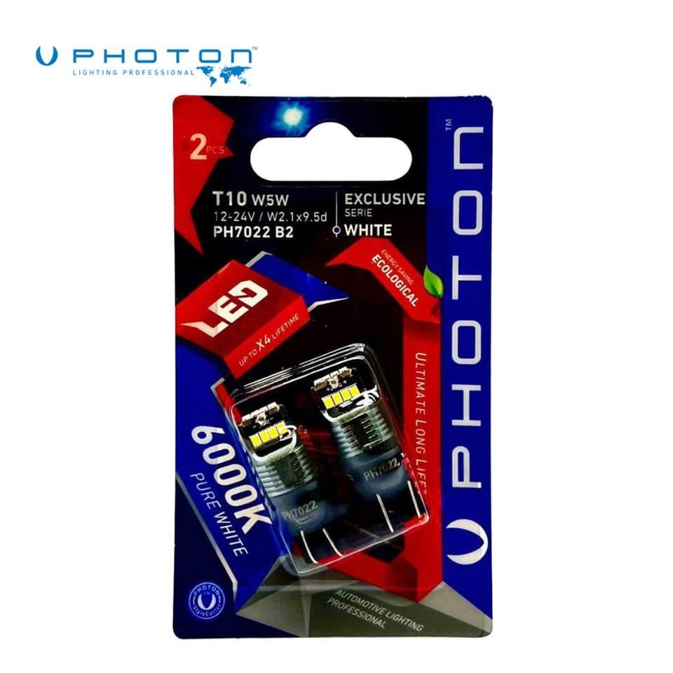 PHOTON 12V-24V  DİPSİZ AMPUL T10 12 LEDLİ BEYAZ 6000K (2 AD)