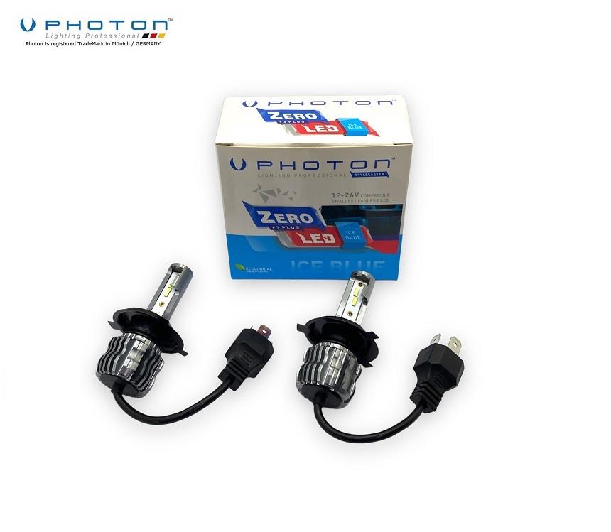 PHOTON 12V-24V H4 CSP LED XENON FAR AMPUL SETİ 10.000K 8000 LÜMEN FANSIZ (BUZ MAVİSİ)