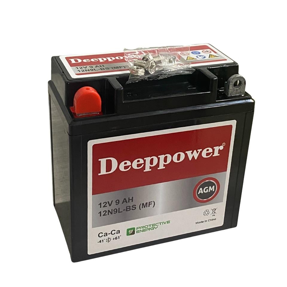 DEEPPOWER 12V 9 AH MOTOSİKLET AKÜSÜ MF (136*76*134) (12N9L-BS) (+/-) ** TERS **