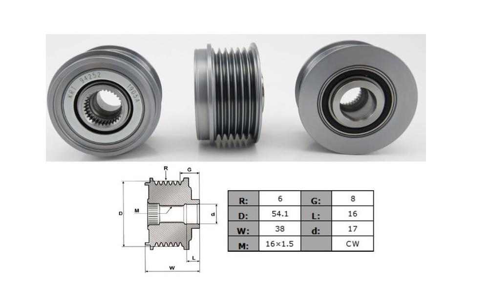 ALTERNATÖR KASNAK RULMANLI 6-KANAL FIAT 1.3 MULTIJET-OPEL 1.3 CDTI