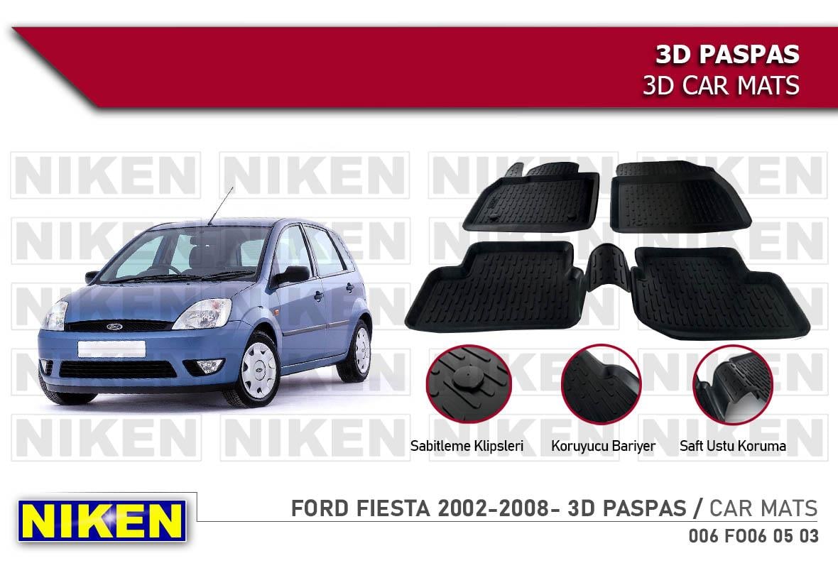 3D ARAÇ PASPASI (SİYAH) (4 PARÇA) FORD FIESTA 2002-2008