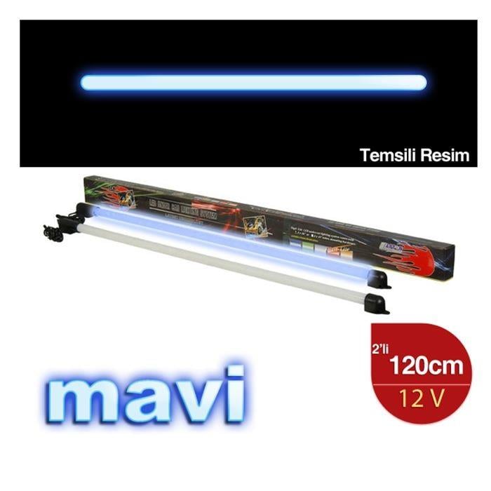 12V FLORESAN LAMBA (NEON MAVİ IŞIK) (ÇAKMAK FİŞLİ) 120 CM (2 ADET)