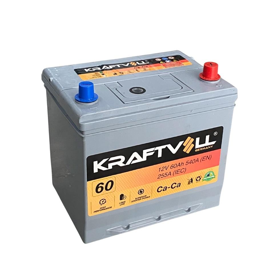 KRAFTVOLL 12V 60 AH AKÜ ASYA 390 A (EN) (230*173*222) (YÜKSEK DÜZ)