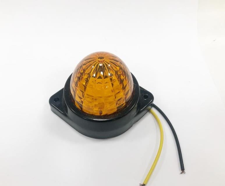 24V SİNYAL LAMBASI YUVARLAK KAUÇUK SARI (6 LEDLİ) (62 MM)