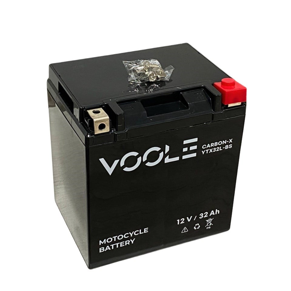 VOOLE 12V 32 AH MOTOSİKLET AKÜSÜ CARBO-X (166*127*175 MM) (YB32L-BS)