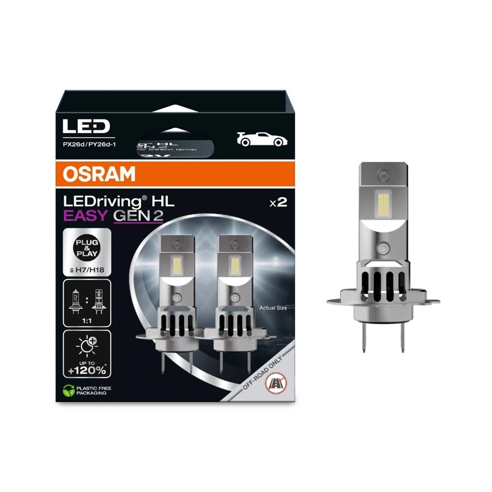 OSRAM 12V H7/H18 XENON LED FAR AMPUL SETİ 6500K (2 AD)