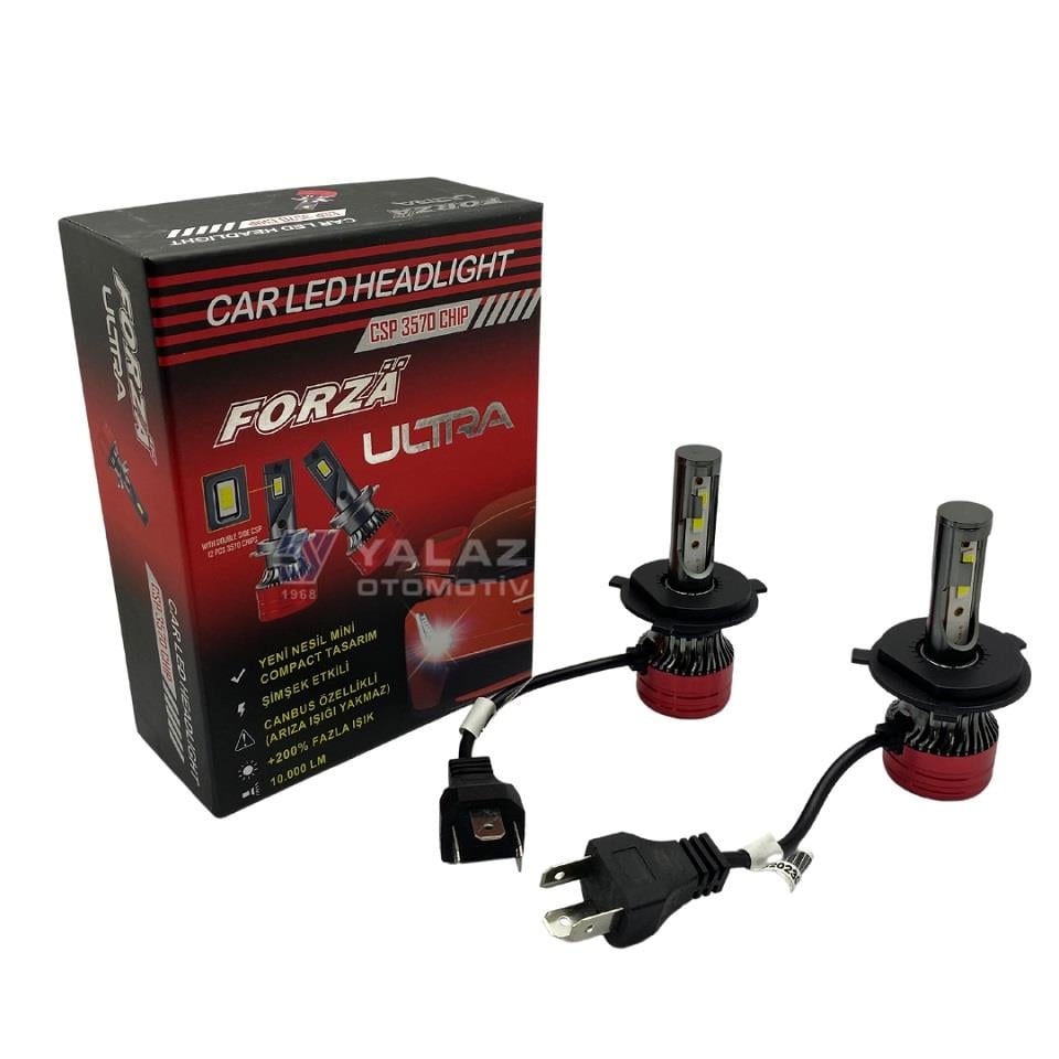 12V-24V H4 CSP LED XENON FAR AMPUL SETİ +%200 FAZLA IŞIK 6500K 10000 LÜMEN