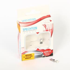SPECHTON 12V DİPSİZ T5 AMPUL 3 LEDLİ YEŞİL 0.48W (2 AD)