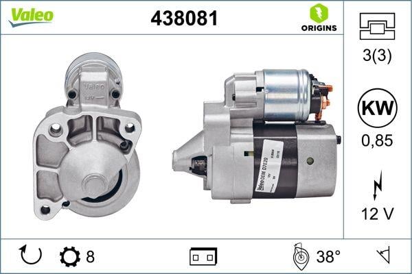 VALEO 12V MARŞ MOTORU VALEO TİPİ 8 DİŞ 0.85 KW R19/R21/CLIO/MEGANE (SAĞ AÇIK) (D7E15)