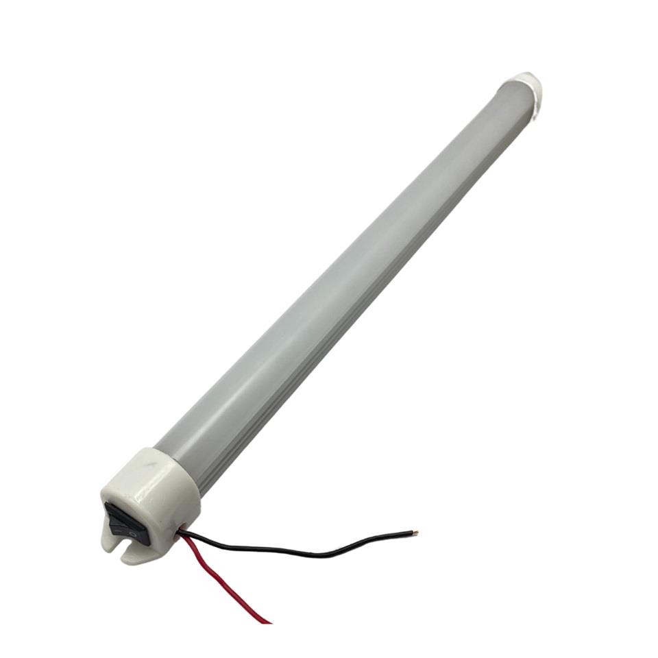 12V FLORESAN TAVAN LAMBASI 18 LEDLİ (ŞEFFAF CAM) BEYAZ ANAHTARLI (25 CM)