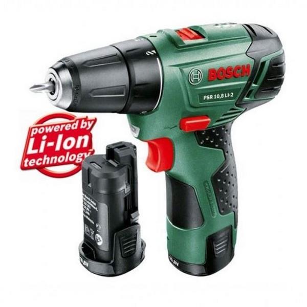BOSCH 10.8V ÇİFT AKÜLÜ VİDALAMA MAKİNASI 1.5 AH (PSR 10,8 LI-2)