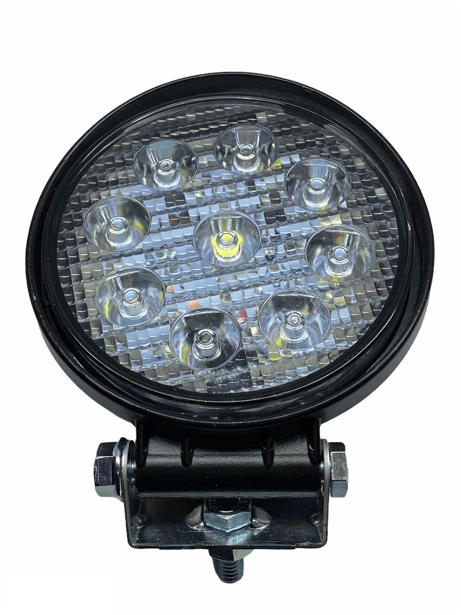 9V-48V ÇALIŞMA LAMBASI (9 X 3W POWER LEDLİ) YUVARLAK (114 MM)