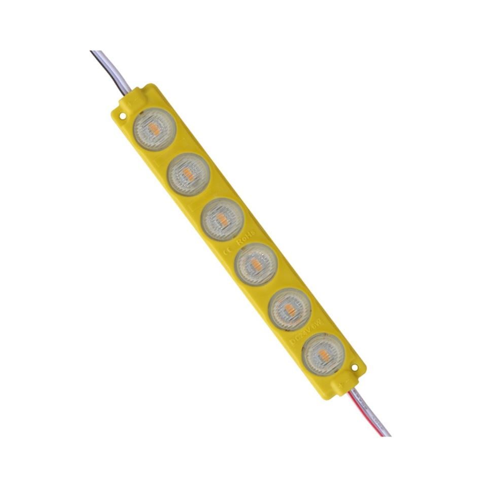 24V PARMAK LAMBA (CAMLI) 6-LEDLİ SARI (135*20 MM)