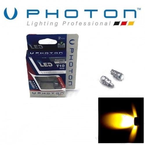 PHOTON 12V DİPSİZ AMPUL T10 MERCEKLİ (TEK LEDLİ) SARI (2 AD)