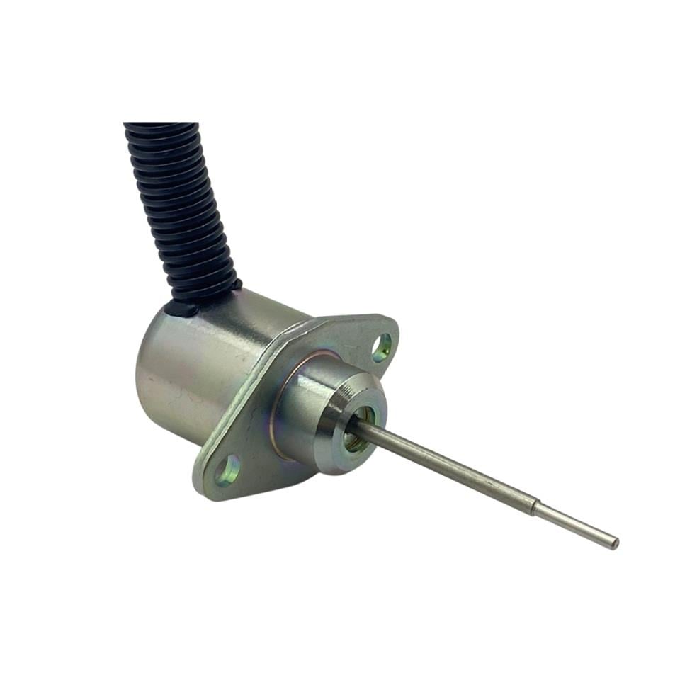 12V STOP SELENOİDİ (DÜZ KULAKLI) (KÜÇÜK TİP) (DÜZ MİL KADEMELİ 63 MM) GENPOWER-KUBOTA