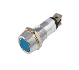 12V GÖZ LAMBASI (METAL) (BÜYÜK LEDLİ) MAVİ 16 MM
