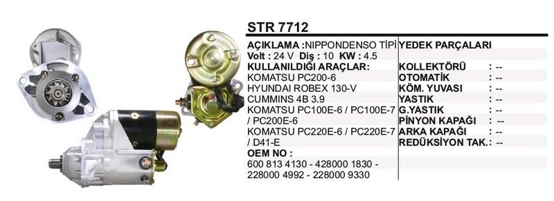 24V MARŞ MOTORU NIPPON DENSO TİPİ 10 DİŞ 4.5 KW (2 KULAK) KOMATSU-HYUNDAI-HYSTER İŞ MAKİNASI