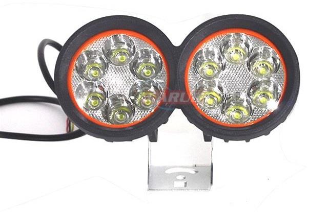 10-30V ÇALIŞMA LAMBASI (12 X 3W POWER LEDLİ) (ÇİFTLİ-YUVARLAK) (80 MM)