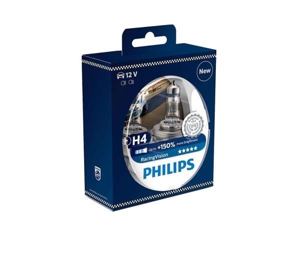 PHILIPS 12V H4 AMPUL 55W RACING VISION +%150 FAZLA IŞIK (2 AD)