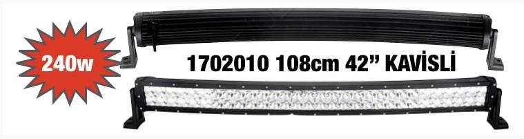 12V-30V LED BAR OFF-ROAD ÇİFT SIRA KAVİSLİ (80 LEDLİ) 240 W BEYAZ (108 CM)