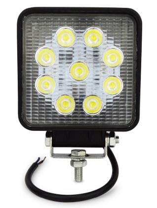 9V-60V ÇALIŞMA LAMBASI KARE (9 X 3W POWER LEDLİ) (KIRMIZI-BEYAZ) (108*108 MM)