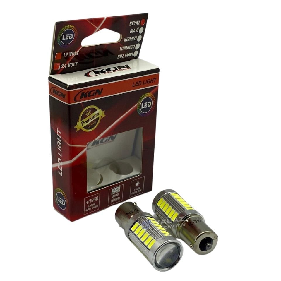 12V-24V 93 AMPUL 33 LEDLİ BEYAZ 6000K (MERCEKLİ) CB (2 AD)