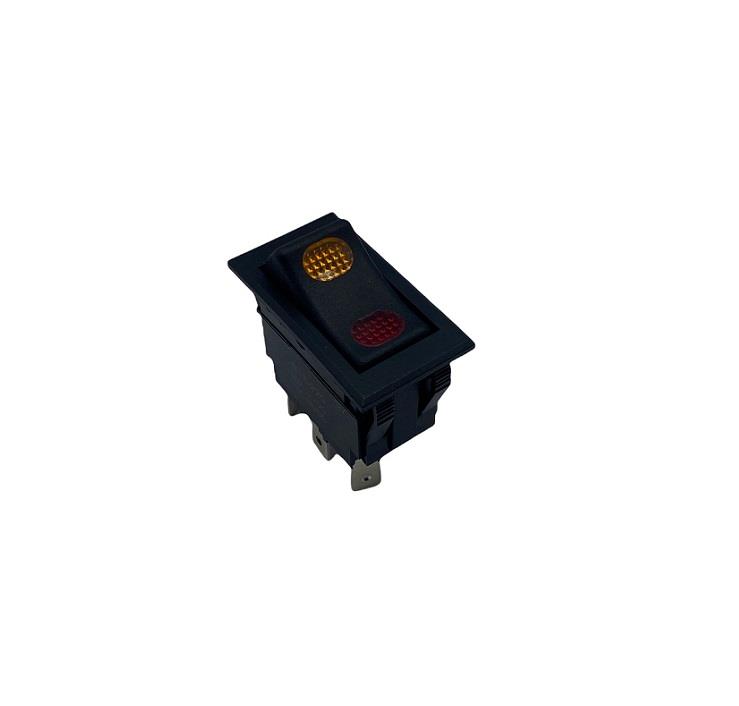 TUŞLU ANAHTAR IŞIKLI SARI-KIRMIZI (4 FİŞ) (TEK DEVRE) (12V 20A DC/24V 10A DC)